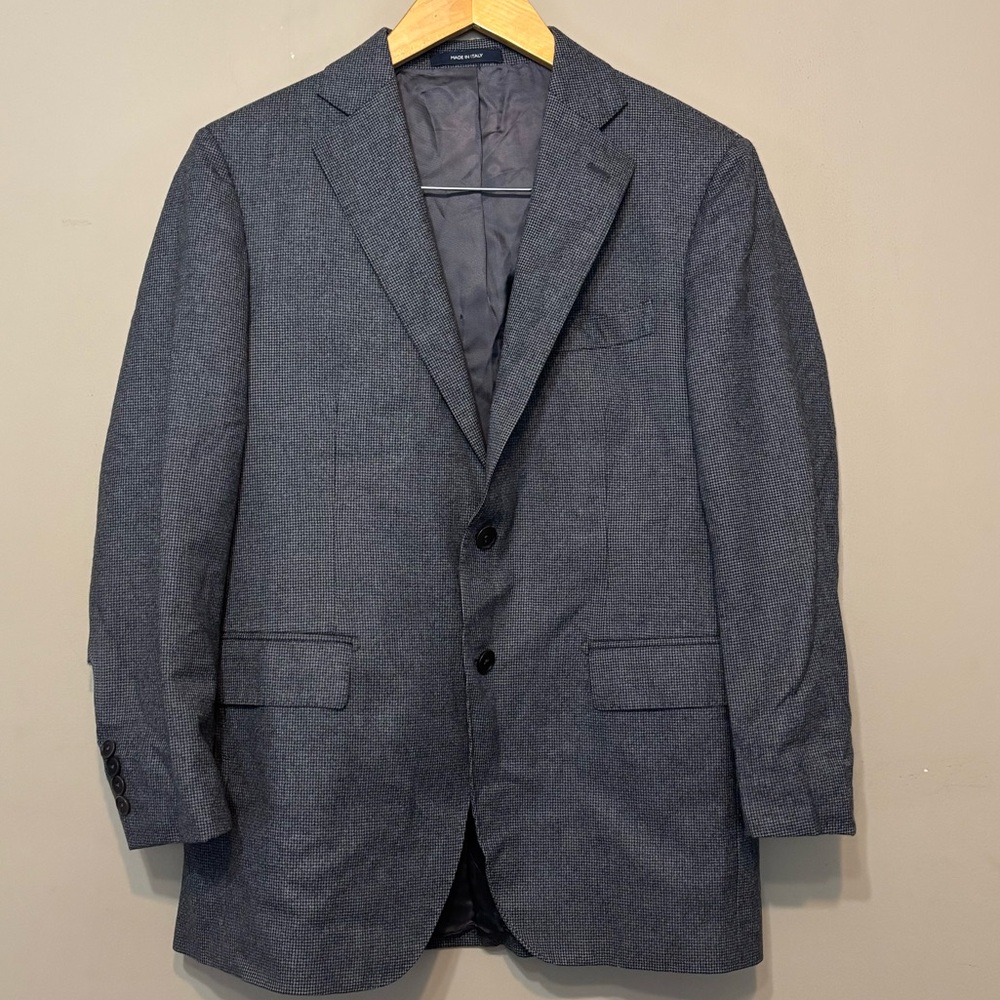 🇮🇹 ANGELO NARDELLI Vintage Virgin Wool Made in Italy Checkered Blazer